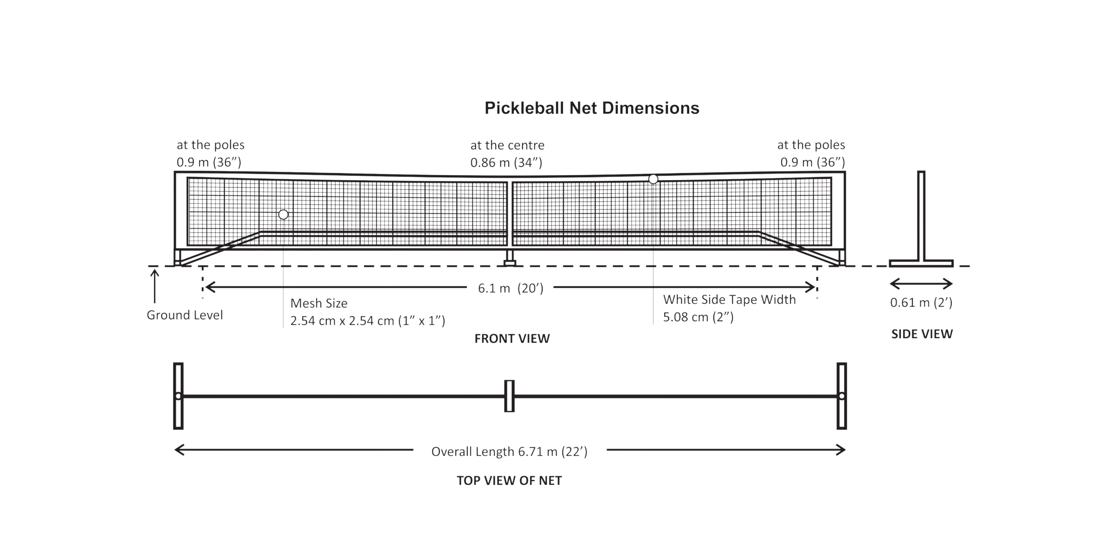 Pickleball Net Dimensions